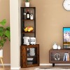 INFURNIC Decorative Bookshelf Corner Shelf with Doors Wine Glass Rack 6 Tier Storage Cabinet , Brown, 64.8"*17.7"*17.7" - 4 of 4