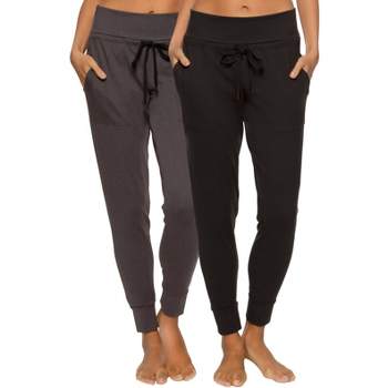INERZIA 2 Pack Womens Plus Size Joggers with Pockets Plus Size Sweatpants  For Women High Waist Yoga Pants for Gym and Workout Black and Sage 1X