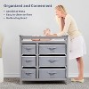 Wooden Diaper Changing Table, Modern Baby Changing Station Dresser with 6 Storage Drawers and Pad, for Baby Newborn Infant - 4 of 4