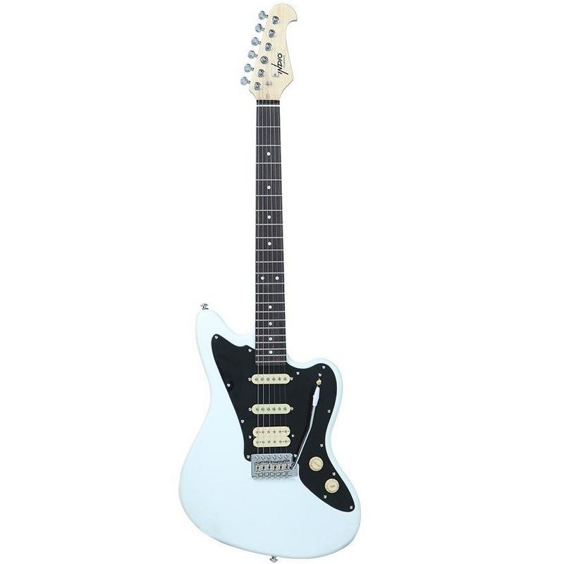 Monoprice Offset OS20 Classic Electric Guitar - White, With Gig Bag, Two Single Coils and a Humbucker - Indio Guitars, 1 of 7
