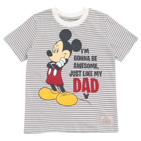 Disney Mickey Mouse Little Boys Matching Family T-Shirt I'm Gonna Be Awesome Just Like My Dad 7-8