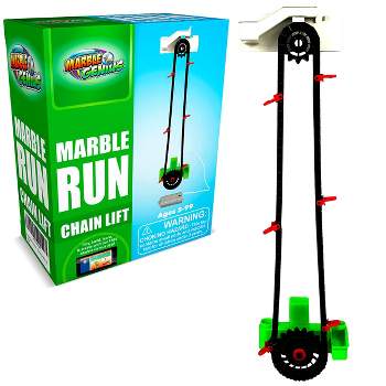 Marble Genius Automatic Chain Lift - Perfect Marble Run Accessory Add-On Set for Creating Exciting Mazes, Tracks, & Races - Endless Fun, & Creativity