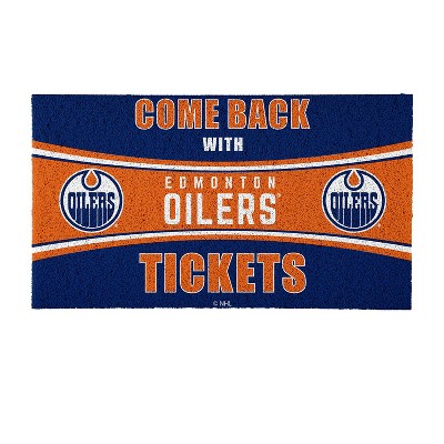 Evergreen Come Back with Tickets Edmonton Oilers 28" x 16" Woven PVC Indoor Outdoor Doormat