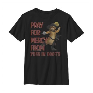 Boy's Shrek Puss In Boots Pray for Mercy T-Shirt - 1 of 4