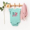The Juniper Shop All You Need Is Love Coquette Baby Flutter Sleeve Bodysuit - 2 of 3