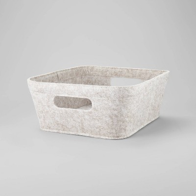 5" x 11" Small Felt Basket with Stitching Oatmeal - Brightroom™
