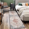 Vintage Area Rug Distressed Floral Print Carpet Runner Rug Washable Rug Stain Resistant Runner Rug with Non-Slip Backing - 2 of 4