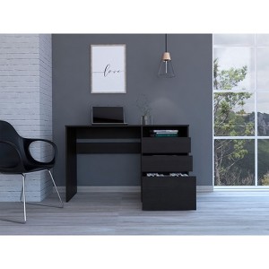 NicBex Computer Desk with Drawers, 47.4" Office Desk with Storage & Shelf,Space-Saving Gaming Desk for Home Office - 1 of 4
