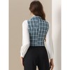 INSPIRE CHIC Women's Plaid Vintage Notched Lapel Collar Single Breasted Waistcoat Vest - 4 of 4