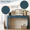 Entryway Table with Natural Wood Grain Finish Console Table with Fluted Design Oval Top and 2 Drawers for Entryway and Living Room Black - 4 of 4
