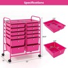 Costway 12 Drawers Rolling Cart Storage Mutlicolor Scrapbook Paper Studio Organizer Bins - image 3 of 4