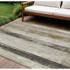 Beige And Charcoal Striped Washable Indoor Outdoor Area Rug - 2 of 4