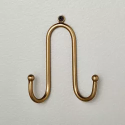 Double Prong Metal Wall Hook Brass Finish - Hearth & Hand™ with Magnolia