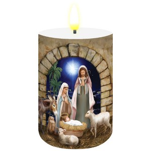 Briarwood Lane Christmas Flameless Candle 6x3 Away in a Manger Flameless Candle with Timer for Christmas - 1 of 4