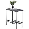 Kings Brand Furniture - Launt Side Accent Table, Black Metal & Wood - 3 of 4