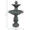 Sunnydaze 41"H Electric Polyresin and Fiberglass 2-Tier Nouveau Outdoor Water Fountain - 3 of 4