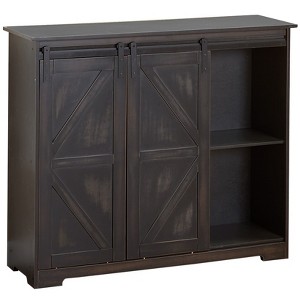 The Lakeside Collection Distressed Sideboard Buffet Cabinet with Sliding Rail Barn Doors - 1 of 1