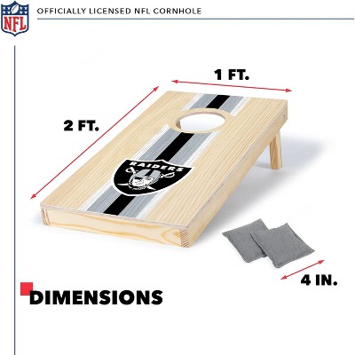 NFL Las Vegas Raiders 1'x2' Natural Wood Cornhole Set with Bean Bags