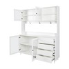 63" Kitchen Pantry Storage Cabinet, Large Kitchen Hutch Cabinet, Freestanding Sideboard Buffet Cabinet with 4 Drawers, Food Pantry Cabinet for Kitchen - 2 of 4