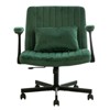 APRILSOUL36.60"Velvet Criss Cross Armrest Office Chair with Wheels - Modern for Home Office, Meditation & Creative Work - 2 of 3