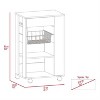 LunaLulinlk Kitchen Cart, One Drawer, Two Open Shelves, Four Casters -White / Light Oak - 4 of 4