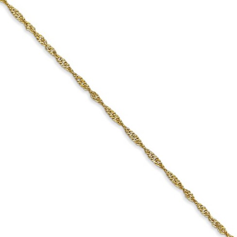 Black Bow Jewelry 1.3mm 10k Yellow Gold Singapore Chain Necklace - image 1 of 4