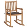 vidaXL Teak Wood Rocking Chair with Taupe Cushion – Indoor/Outdoor Garden Patio Furniture - 2 of 4