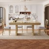 Modern 5-Piece Rubber Wood Extendable Dining Table Set with Upholstered Chairs, Expandable Kitchen Table for Dining Room-Maison Boucle - 2 of 4