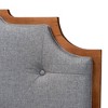 Baxton Studio Queen Fortuna Fabric and Wood Headboard Gray/Walnut Brown: Upholstered Design, Rubberwood Frame, Easy Care - 4 of 4