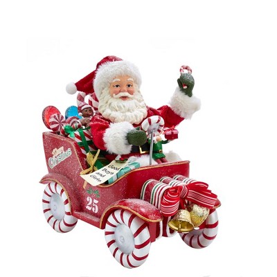 Kurt Adler 8.5" Fabriche Musical Santa in Candy Car