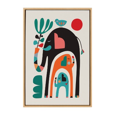 Colorful Abstract Elephant Canvas Print for Nursery, 23x33
