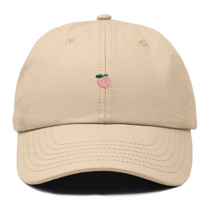 Dalix Lil Peach Embroidered Cotton Summer Cute Outdoor Baseball Cap Dad Hat Womens - 1 of 4