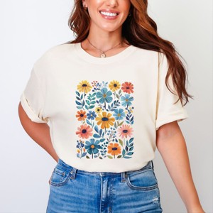 Simply Sage Market Watercolor Daisy Garden Garment Dyed Tee - 1 of 4