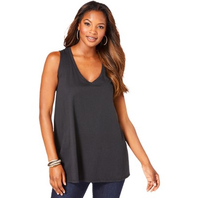 Roaman's Women's Plus Size Swing Ultimate Tank - 34/36, Black : Target