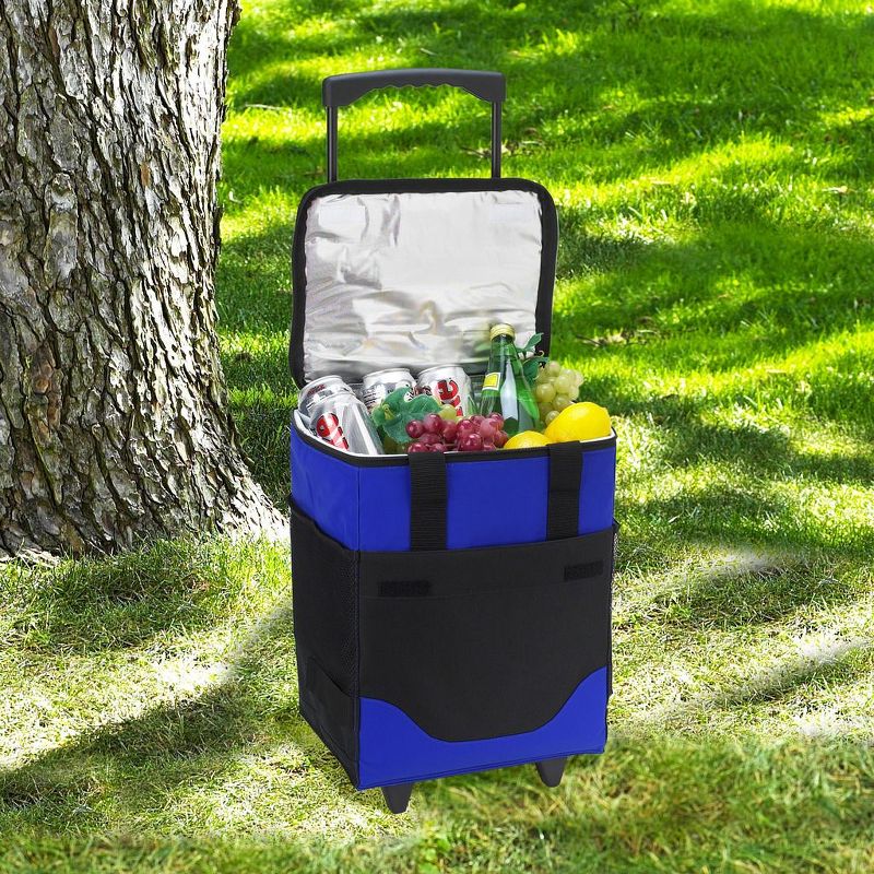 Picnic at Ascot 32 Can Collapsible Rolling Insulated Cooler - Royal Blue, 5 of 6