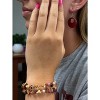 Michelle Marie Boutique's Mookaite Bracelet and Burgundy Geometric Hoop Earring Jewelry Set, - 2 of 4