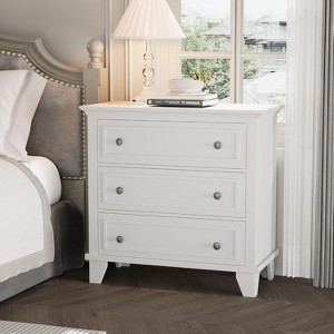 3 Drawer Dresser, Wooden Storage Chest of Drawers with Exquisite Metal Handles - 1 of 4