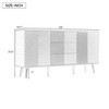 Modern Cabinet with Geometric Design, Metal Legs, & Central Drawers - For Home Offices, Entries, & Living Rooms - 4 of 4
