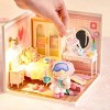 ROBOTIME 3D Puzzles DIY Miniature Dollhouse Super Creator, Pink Bedroom Craft Kit, Plastic Building Set for Kid, Girl, Pink, 6.4"*6.4"*6" - 4 of 4