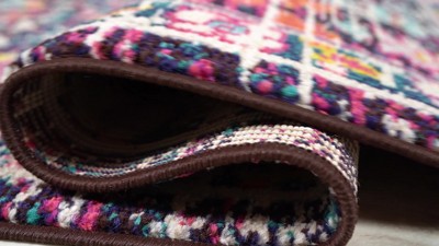 Ivory and Multi-Color Synthetic 8' x 10' Reversible Area Rug