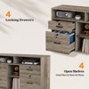Karl Home 4-Drawer Gray MDF (Medium-Density Fiberboard) 40.94in. W Lateral File Cabinets - 2 of 4