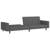 vidaXL Dark Gray Velvet 2-Seater Sofa Bed - Convertible Loveseat/Twin Sleeper with Wood Frame for Living Room, Studio, Home Office - 3 of 4