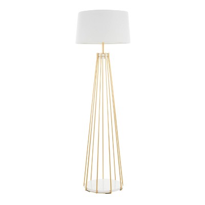 Canary Contemporary Floor Lamp with Metal Shade White (Includes LED Light Bulb) - LumiSource