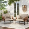TiramisuBest 36" Iron Lounge Chair with Cushions,Beige & Light Wood, Waterproof,Modern Natural Living Spaces - 2 of 4