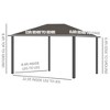 10' x 12' Hardtop Gazebo with Curtains and Netting, Gazebo Canopy with Aluminum Frame and Hooks - 3 of 4