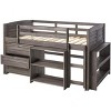 Donco Kids Louver Twin Antique Grey Modular Low Loft Bed - Group B - 4 of 4