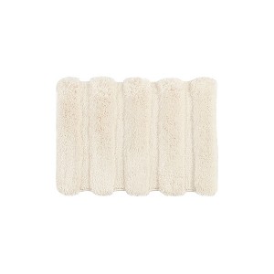 Vynxaria Striped Bath Mat - Plush & Medium Pile Dual Texture 17x24 Inches - 1 of 4