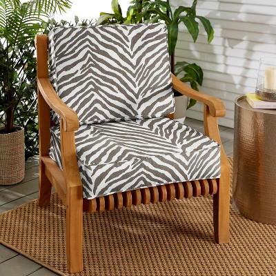 Sunbrella 23" Indoor/Outdoor Corded Deep Seat Cushion Set Gray Zebra