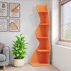 Lirago,5-Tier Corner Bookshelf – Modern Orange Engineered Wood Shelf with Adjustable Shelves – Ideal for Home & Office Spaces - 3 of 4