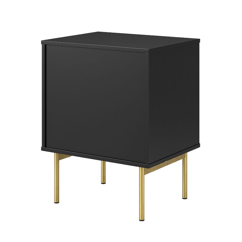 Viviano 25.2'' Tall 2-Drawer Nightstand with two drawers and metal Legs Set of 2|Karat Home, 4 of 11
